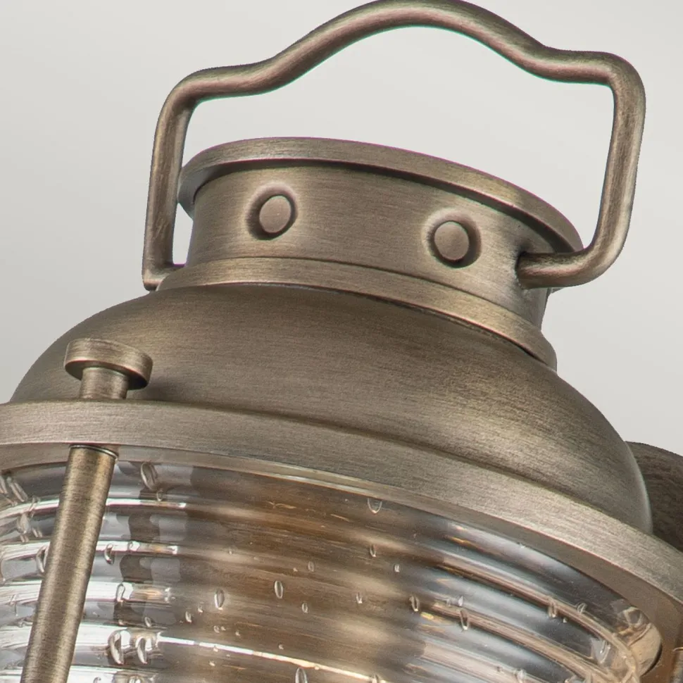 Außenwandlampe Glas Aluminium E27 IP44 H: 27,8 cm Vintage