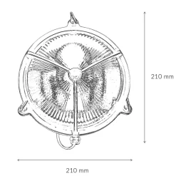 Außenwandlampe Glas Messing Haus rund rostfrei