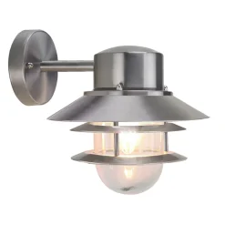 Außenwandlampe IP44 E27 Glas Edelstahl Maritim