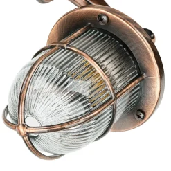 Außenwandlampe IP64 in Kupfer antik Glas Messing E27