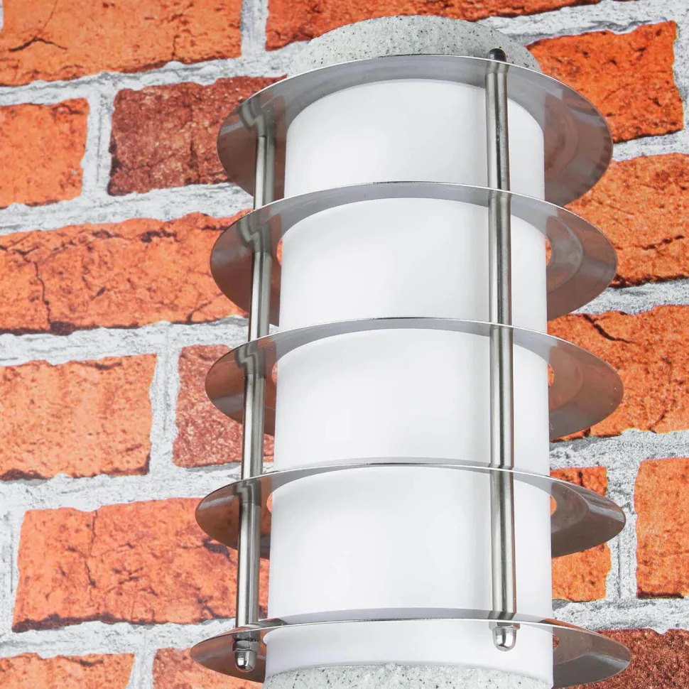 Außenwandlampe IP44 Stein Optik E27 Aluminium BRIGHTON