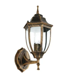 Außenwandlampe LYON Schwarz Kupfer E27 Rustikal