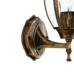 Außenwandlampe LYON Schwarz Kupfer E27 Rustikal