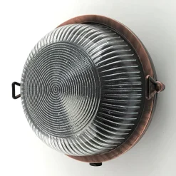 Außenwandlampe Messing Glas E27 IP64 Ø 17,5 cm rund