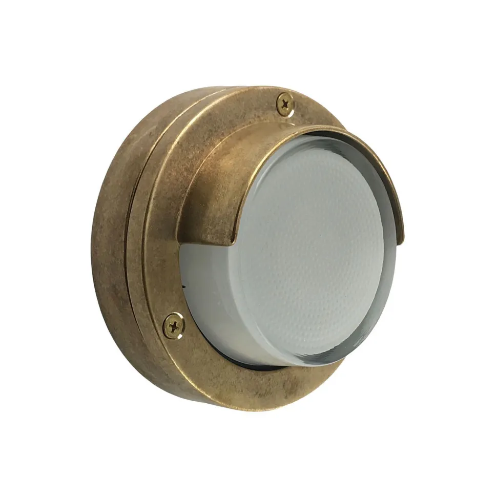 Außenwandlampe Messing Glas D: 14 cm IP64 G9 rund HYRIA