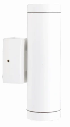 Außenwandlampe Messing GU10 IP64 Up Down H: 21 cm Weiß