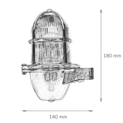 Außenwandlampe Messing Maritim IP64 Hof Terrasse