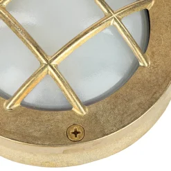 Außenwandlampe Messing Maritim rund Terrasse Haus