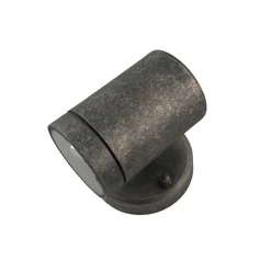 Außenwandlampe Messing massiv Glas H: 10 cm IP64 Zinn