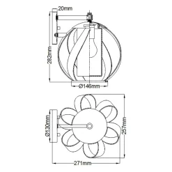 Außenwandlampe Metall Glas E27 IP44 H: 28,2 cm dekorativ