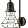Außenwandlampe Metall Retro IP44 H:54,4 cm Braun-Gold