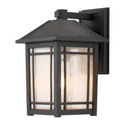 Außenwandlampe Rustikal H: 32,6 cm IP44 Schwarz