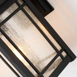 Außenwandlampe Rustikal H: 32,6 cm IP44 Schwarz