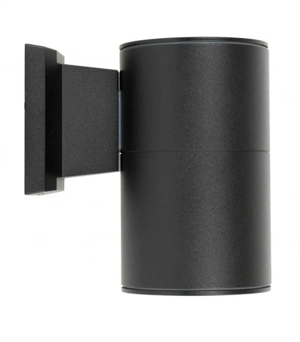 Außenwandlampe Schwarz Aluminium rund IP54 ONTARIO