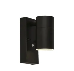 Außenwandlampe Schwarz IP44 Metall H:15 cm akzentuiert