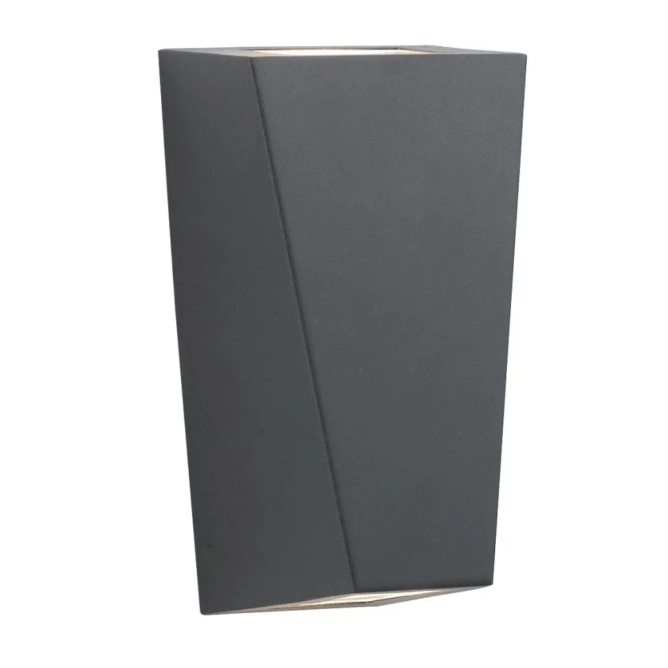 Außenwandlampe Up Down IP44 Schwarz 2x GU10 Edelstahl H: 22cm