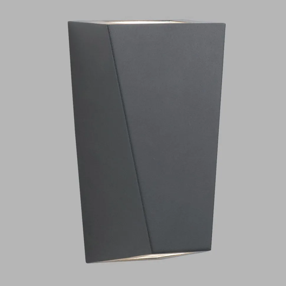 Außenwandlampe Up Down IP44 Schwarz 2x GU10 Edelstahl H: 22cm