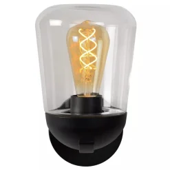 Außenwandleuchte Aluminium Glas Schwarz IP44 E27 Garten