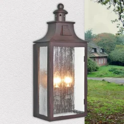 Außenwandleuchte Braun Stahl IP43 Vintage Haustür