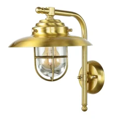 Außenwandleuchte 30cm hoch Messing Haus Maritim IP43