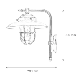 Außenwandleuchte 30cm hoch Messing Haus Maritim IP43