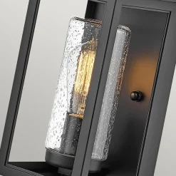 Außenwandleuchte E27 35,5 cm hoch IP44 Schwarz