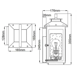 Außenwandleuchte E27 35,5 cm hoch IP44 Schwarz