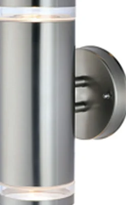 Außenwandleuchte Edelstahl GU10 IP44 H: 23 cm 2-flammig