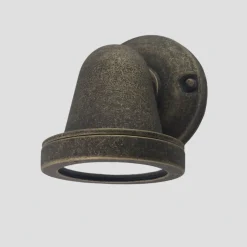 Außenwandleuchte Glas Echt-Messing GU10 IP64 H: 14 cm