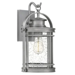 Außenwandleuchte H: 38,2 cm IP44 E27 Aluminium Regenglas