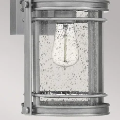 Außenwandleuchte H: 38,2 cm IP44 E27 Aluminium Regenglas