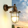 Außenwandleuchte in Kupfer antik E27 IP64 Echt-Messing