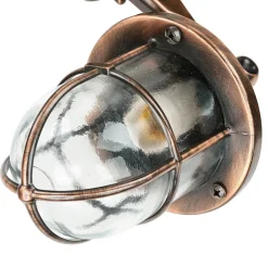 Außenwandleuchte in Kupfer antik E27 IP64 Echt-Messing