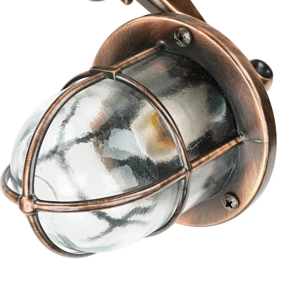 Außenwandleuchte in Kupfer antik E27 IP64 Echt-Messing