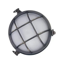 Außenwandleuchte IP44 Ø 25 cm Maritim Echt-Messing Glas