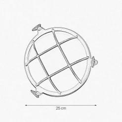 Außenwandleuchte IP44 Ø 25 cm Maritim Echt-Messing Glas