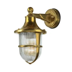 Außenwandleuchte Maritim Rustikal aus Messing Glas