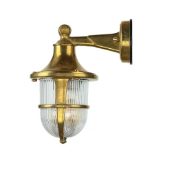 Außenwandleuchte Maritim Rustikal aus Messing Glas