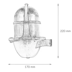 Außenwandleuchte Messing IP64 Maritim Haus SANTORIN