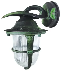 Außenwandleuchte Messing massiv Glas E27 IP64 H: 24 cm KORFU