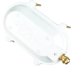 Außenwandleuchte Messing Riffelglas Maritim Weiß