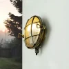 Außenwandleuchte Rund Messing Maritim IP64 Haus