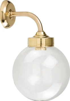 Außenwandleuchte Rund Messing IP43 Haus wetterfest