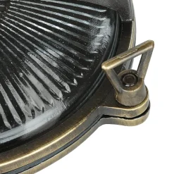 Außenwandleuchte Rund Messing Glas Maritim IP64 Haus