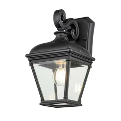 Außenwandleuchte Schwarz H: 33,4 cm IP44 Vintage Design