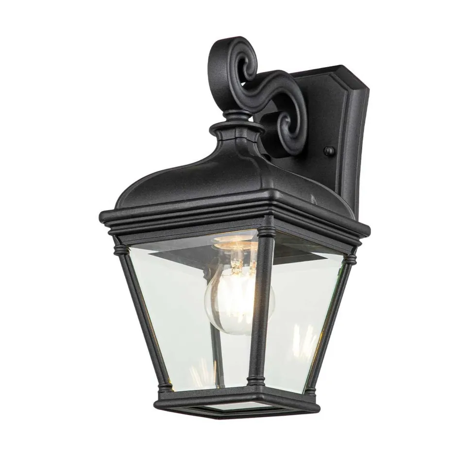 Außenwandleuchte Schwarz H: 33,4 cm IP44 Vintage Design