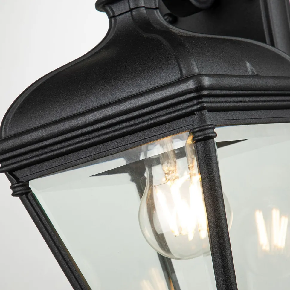 Außenwandleuchte Schwarz H: 33,4 cm IP44 Vintage Design