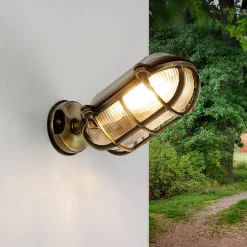 Außenwandleuchte Verstellbar aus Messing Antik