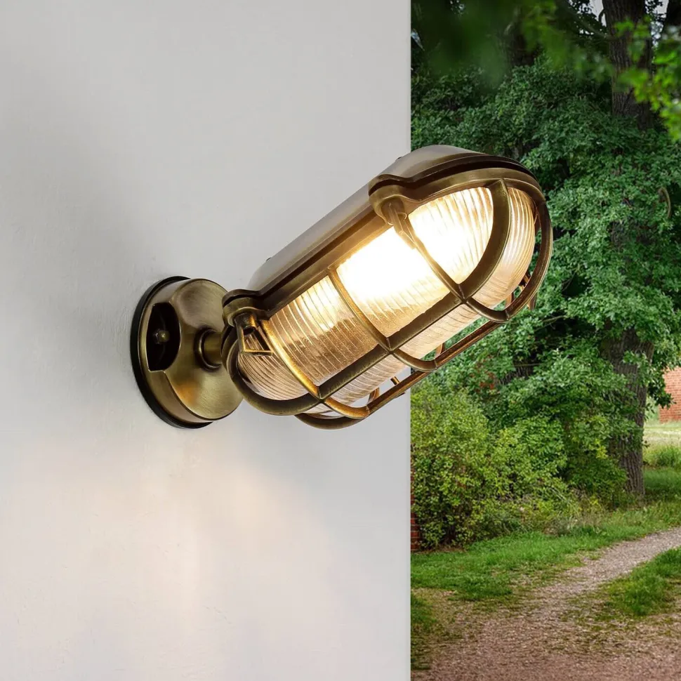 Außenwandleuchte Verstellbar aus Messing Antik