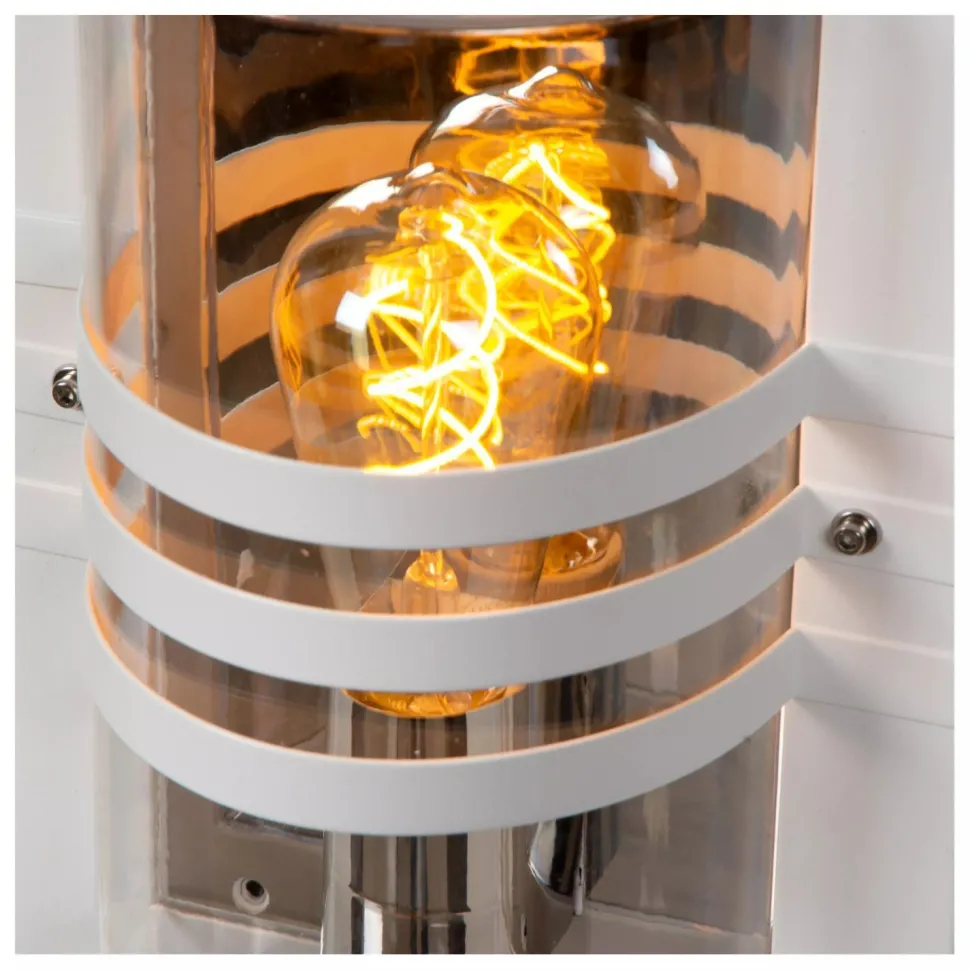 Außenwandleuchte Weiß IP44 E27 H:33 cm Terrasse Garten